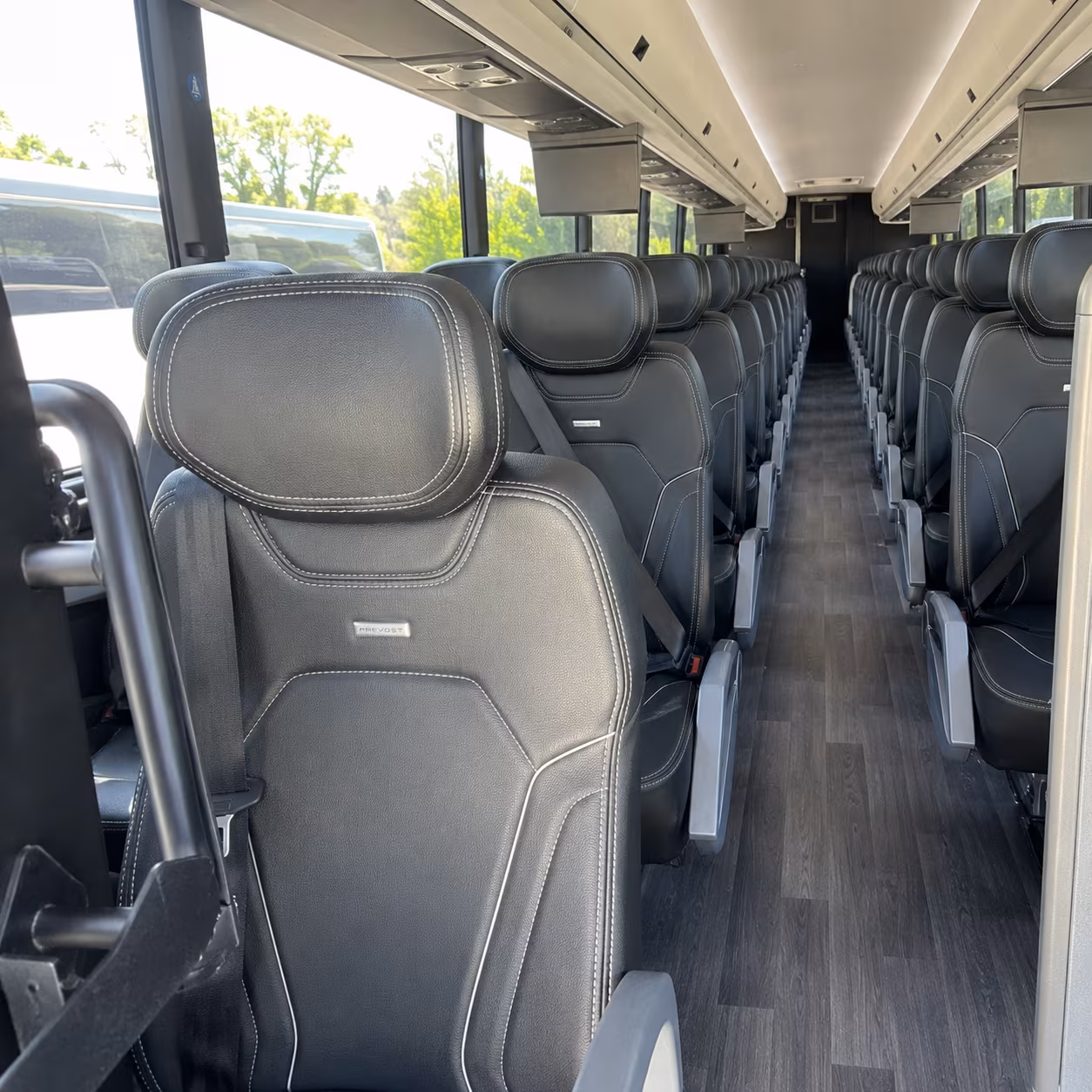 mountain view charter bus rental interior